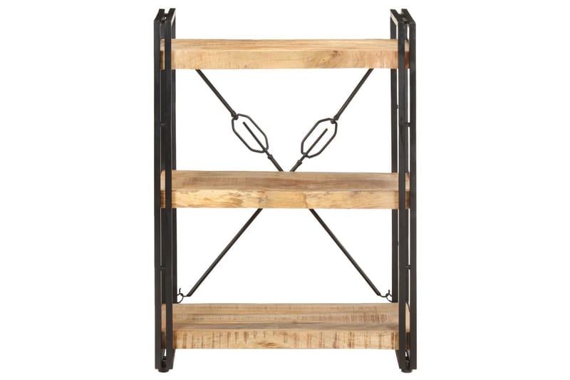 bogreol m. 3 hylder 60x30x80 cm massivt mangotræ - Brun - Opbevaring - Hylder & Reoler - Bogreol