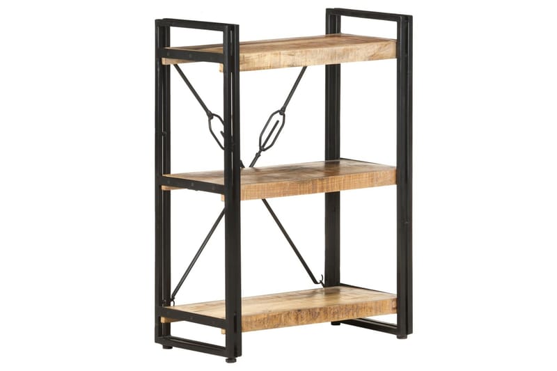 bogreol m. 3 hylder 60x30x80 cm massivt mangotræ - Brun - Opbevaring - Hylder & Reoler - Bogreol
