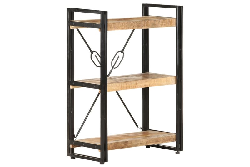 bogreol m. 3 hylder 60x30x80 cm massivt mangotræ - Brun - Opbevaring - Hylder & Reoler - Bogreol