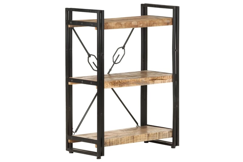 bogreol m. 3 hylder 60x30x80 cm massivt mangotræ - Brun - Opbevaring - Hylder & Reoler - Bogreol