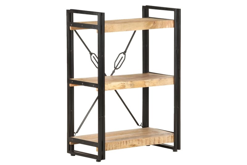 bogreol m. 3 hylder 60x30x80 cm massivt mangotræ - Brun - Opbevaring - Hylder & Reoler - Bogreol