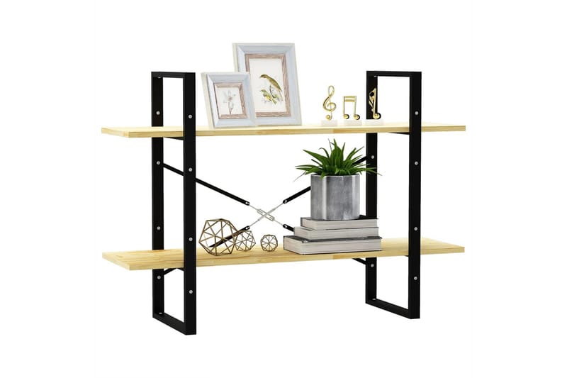 bogreol med 2 hylder 100x30x70 cm massivt fyrretræ - Brun - Opbevaring - Hylder & Reoler - Bogreol