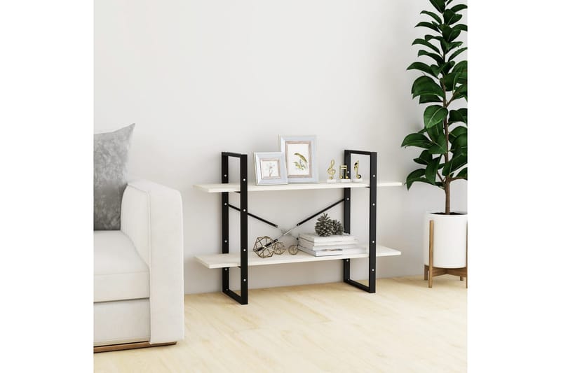 bogreol med 2 hylder 100x30x70 cm massivt fyrretræ hvid - Hvid - Opbevaring - Hylder & Reoler - Bogreol