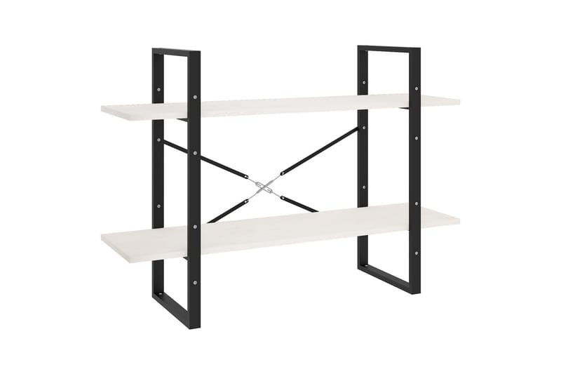 bogreol med 2 hylder 100x30x70 cm massivt fyrretræ hvid - Hvid - Opbevaring - Hylder & Reoler - Bogreol