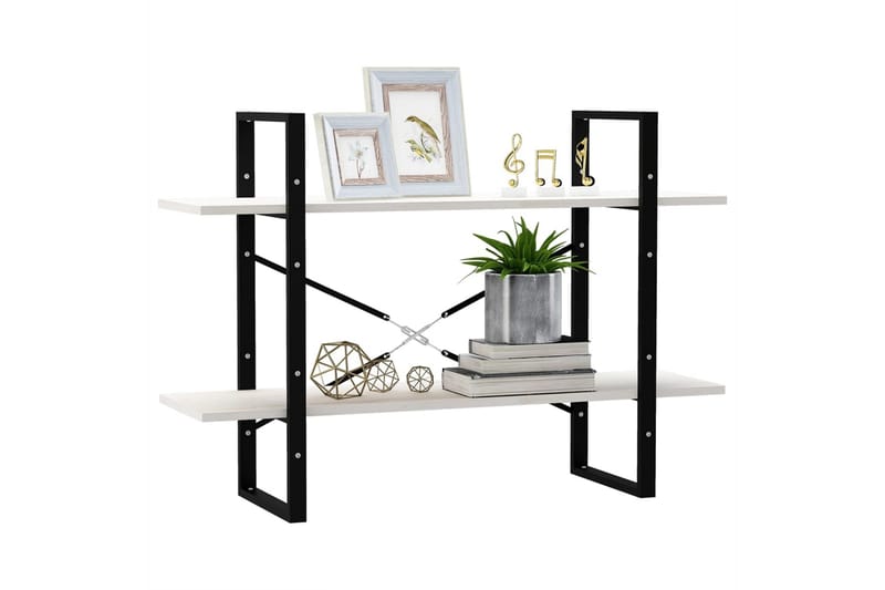 bogreol med 2 hylder 100x30x70 cm massivt fyrretræ hvid - Hvid - Opbevaring - Hylder & Reoler - Bogreol