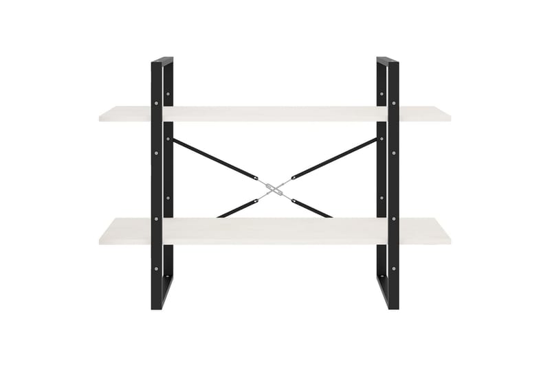bogreol med 2 hylder 100x30x70 cm massivt fyrretræ hvid - Hvid - Opbevaring - Hylder & Reoler - Bogreol