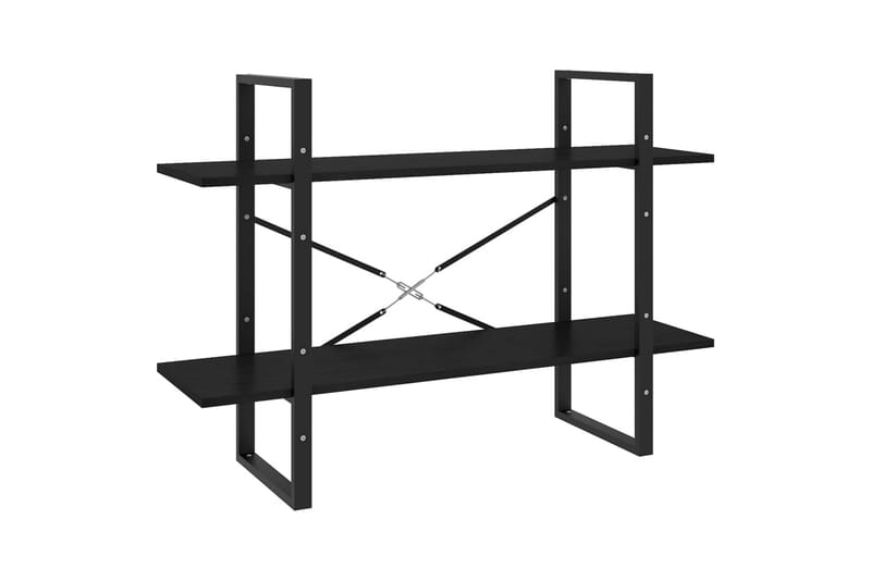 bogreol med 2 hylder 100x30x70 cm massivt fyrretræ sort - Sort - Opbevaring - Hylder & Reoler - Bogreol
