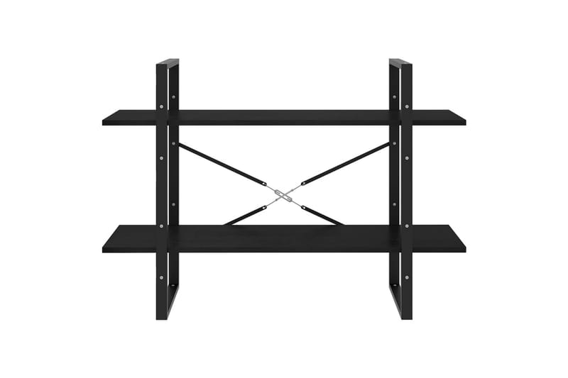 bogreol med 2 hylder 100x30x70 cm massivt fyrretræ sort - Sort - Opbevaring - Hylder & Reoler - Bogreol