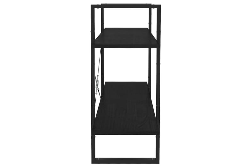 bogreol med 2 hylder 100x30x70 cm massivt fyrretræ sort - Sort - Opbevaring - Hylder & Reoler - Bogreol