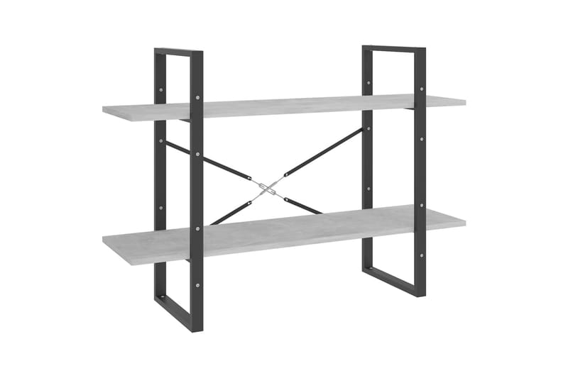 bogreol med 2 hylder 100x30x70 cm spånplade betongrå - Grå - Opbevaring - Hylder & Reoler - Bogreol
