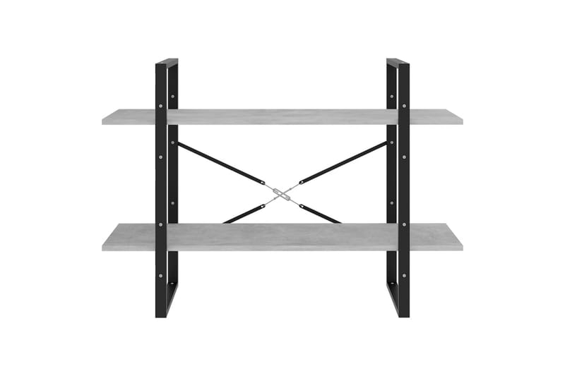 bogreol med 2 hylder 100x30x70 cm spånplade betongrå - Grå - Opbevaring - Hylder & Reoler - Bogreol