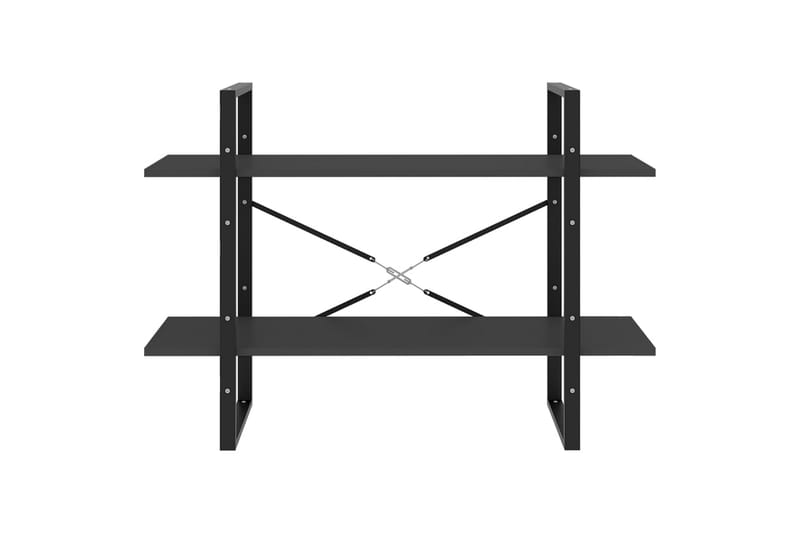 bogreol med 2 hylder 100x30x70 cm spånplade grå - Grå - Opbevaring - Hylder & Reoler - Bogreol
