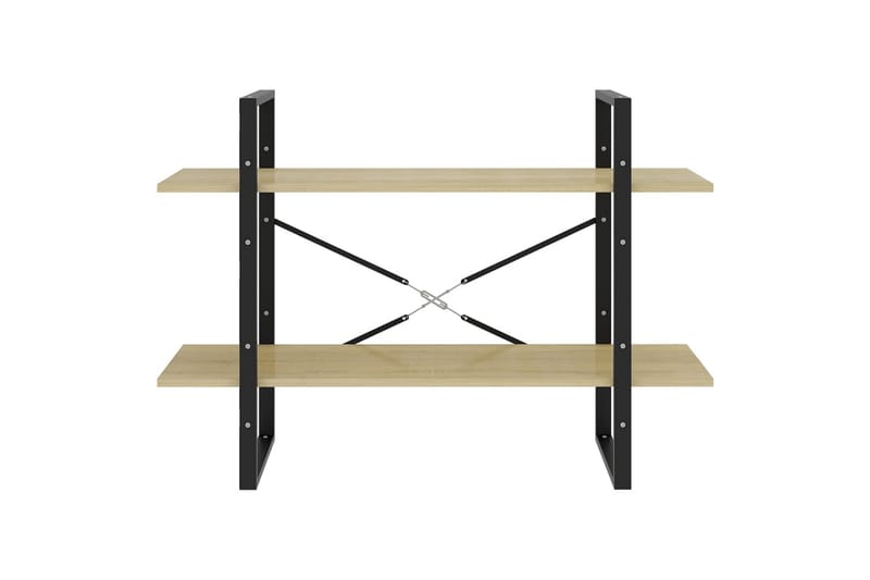 bogreol med 2 hylder 100x30x70 cm spånplade sonoma-eg - Brun - Opbevaring - Hylder & Reoler - Bogreol