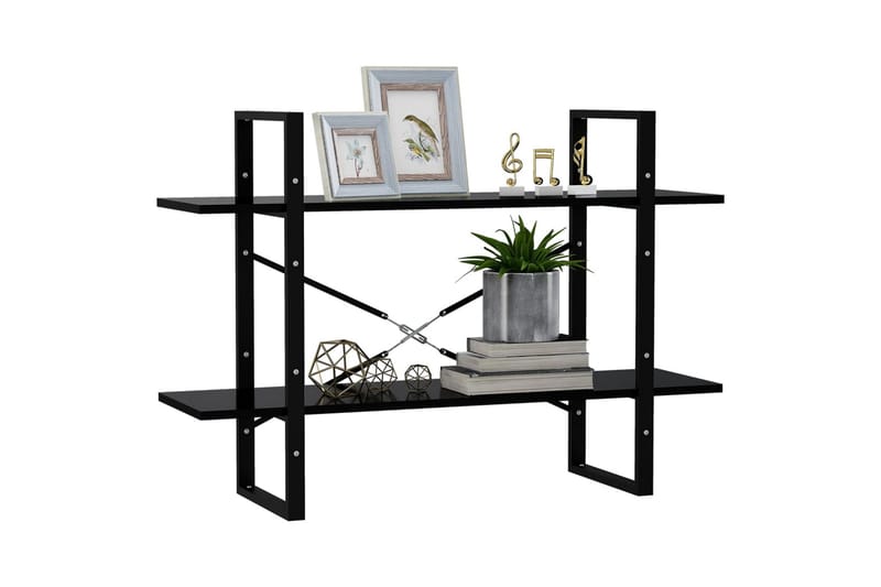 bogreol med 2 hylder 100x30x70 cm spånplade sort - Sort - Opbevaring - Hylder & Reoler - Bogreol