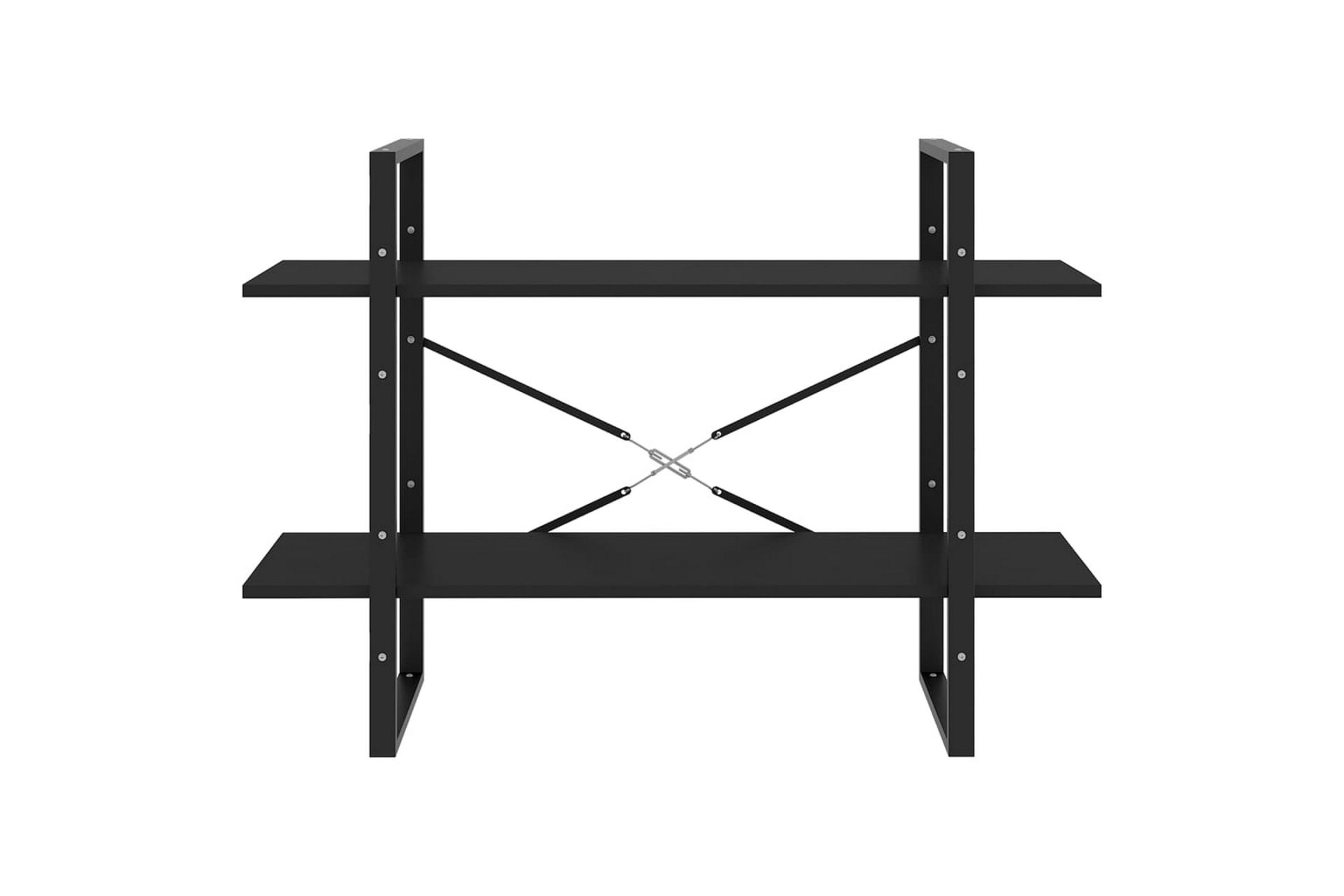bogreol med 2 hylder 100x30x70 cm spånplade sort - Sort - Opbevaring - Hylder & Reoler - Bogreol