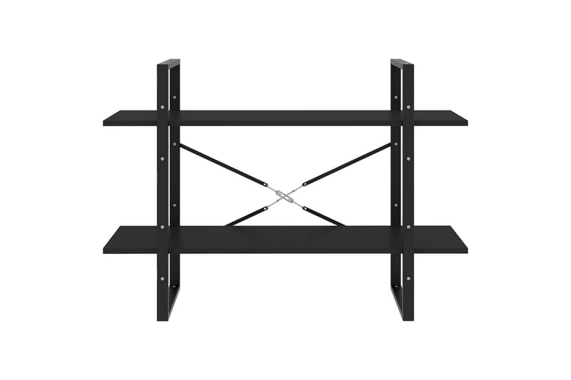 bogreol med 2 hylder 100x30x70 cm spånplade sort - Sort - Opbevaring - Hylder & Reoler - Bogreol