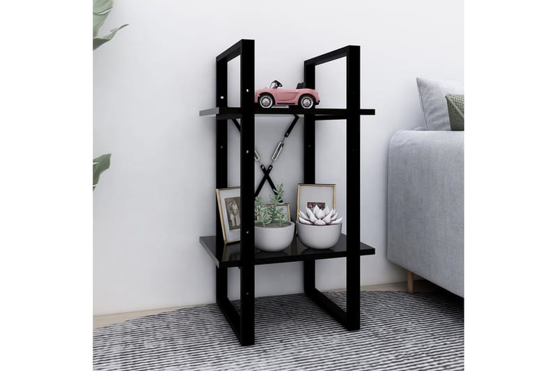 bogreol med 2 hylder 40 x 30 x 70 cm spånplade sort - Sort - Opbevaring - Hylder & Reoler - Bogreol