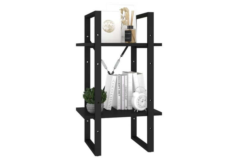 bogreol med 2 hylder 40 x 30 x 70 cm spånplade sort - Sort - Opbevaring - Hylder & Reoler - Bogreol