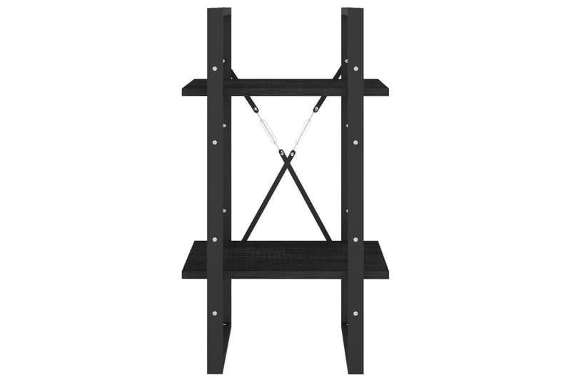 bogreol med 2 hylder 40x30x70 cm massivt fyrretræ sort - Sort - Opbevaring - Hylder & Reoler - Bogreol