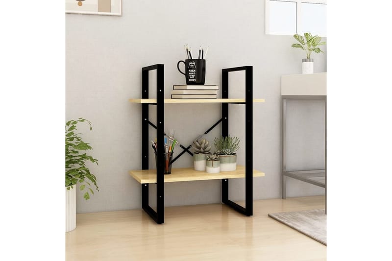 bogreol med 2 hylder 60x30x70 cm massivt fyrretræ - Brun - Opbevaring - Hylder & Reoler - Bogreol