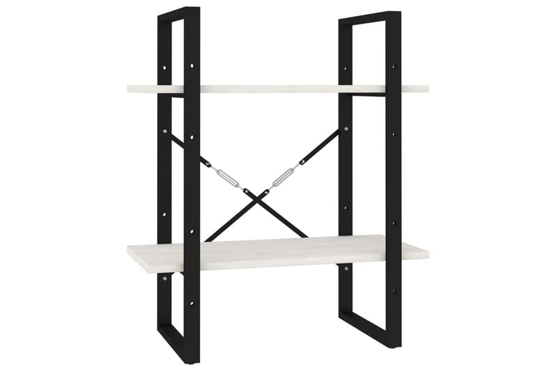 bogreol med 2 hylder 60x30x70 cm massivt fyrretræ hvid - Hvid - Opbevaring - Hylder & Reoler - Bogreol