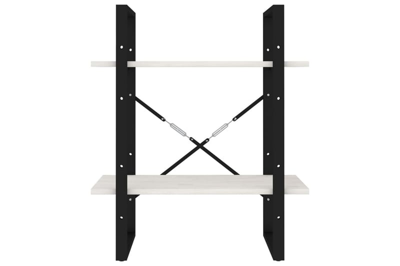 bogreol med 2 hylder 60x30x70 cm massivt fyrretræ hvid - Hvid - Opbevaring - Hylder & Reoler - Bogreol