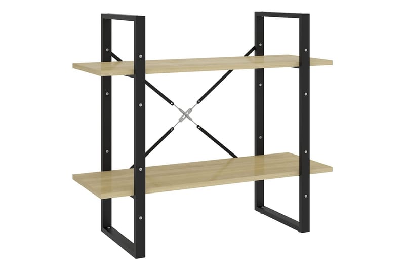 bogreol med 2 hylder 80 x 30 x 70 cm spånplade sonoma-eg - Grøn - Opbevaring - Hylder & Reoler - Bogreol
