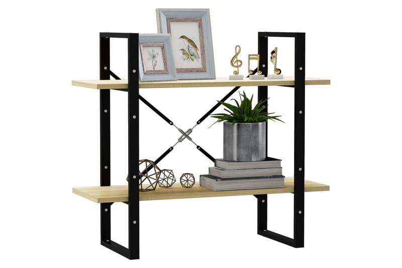 bogreol med 2 hylder 80 x 30 x 70 cm spånplade sonoma-eg - Grøn - Opbevaring - Hylder & Reoler - Bogreol
