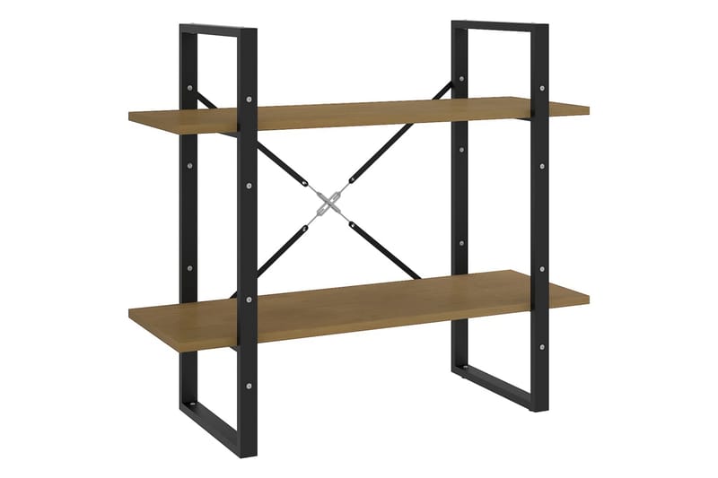 bogreol med 2 hylder 80x30x70 cm massivt fyrretræ brun - Brun - Opbevaring - Hylder & Reoler - Bogreol