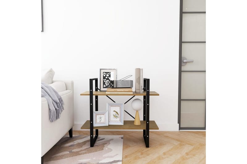bogreol med 2 hylder 80x30x70 cm massivt fyrretræ brun - Brun - Opbevaring - Hylder & Reoler - Bogreol