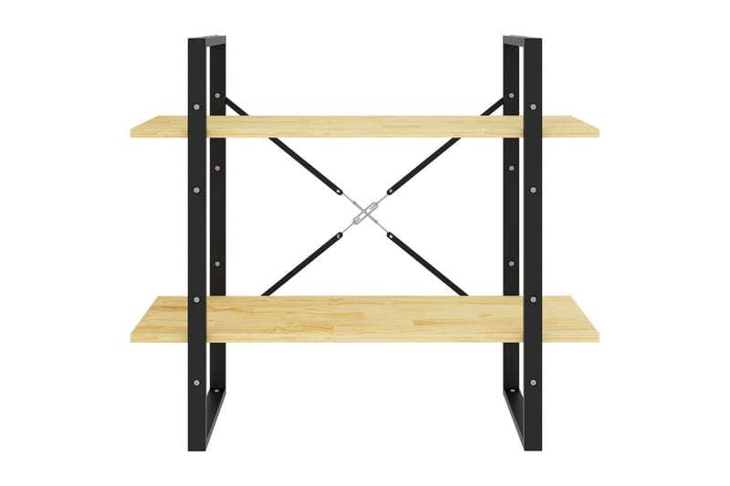 bogreol med 2 hylder 80x30x70 cm massivt fyrretræ - Brun - Opbevaring - Hylder & Reoler - Bogreol