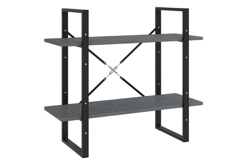 bogreol med 2 hylder 80x30x70 cm massivt fyrretræ grå - Grå - Opbevaring - Hylder & Reoler - Bogreol