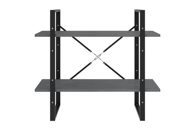 bogreol med 2 hylder 80x30x70 cm massivt fyrretræ grå - Grå - Opbevaring - Hylder & Reoler - Bogreol