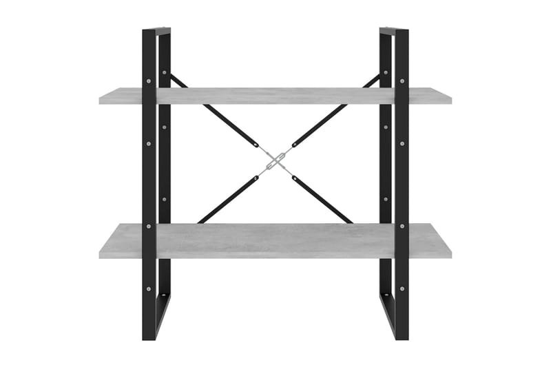 bogreol med 2 hylder 80x30x70 cm spånplade betongrå - Antracit - Opbevaring - Hylder & Reoler - Bogreol