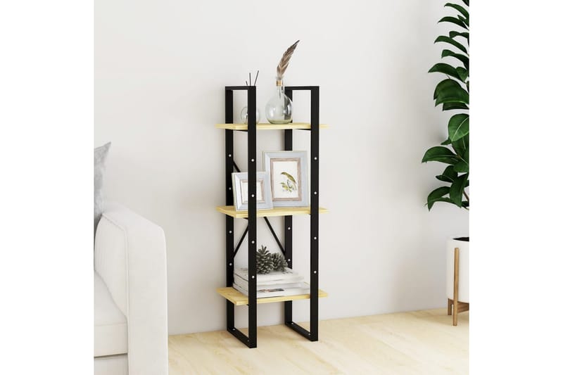 bogreol med 3 hylder 40x30x105 cm massivt fyrretræ - Brun - Opbevaring - Hylder & Reoler - Bogreol