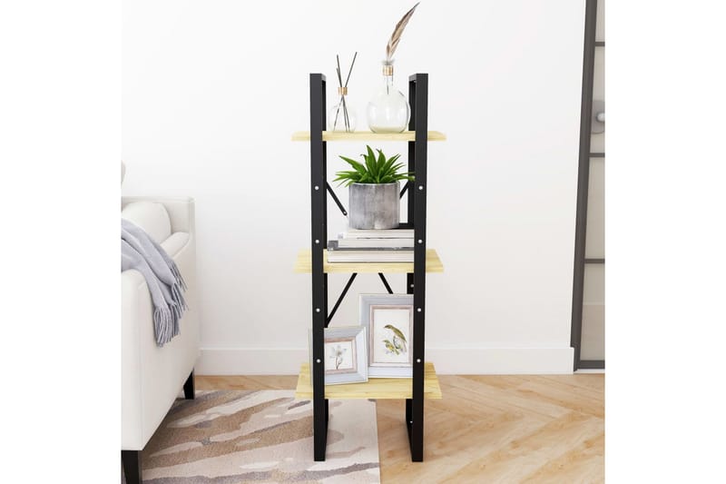 bogreol med 3 hylder 40x30x105 cm massivt fyrretræ - Brun - Opbevaring - Hylder & Reoler - Bogreol