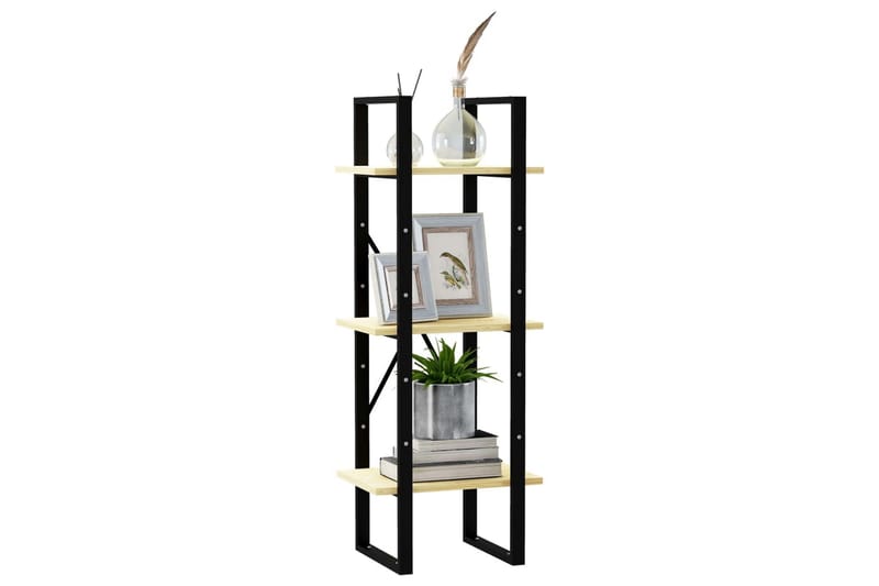 bogreol med 3 hylder 40x30x105 cm massivt fyrretræ - Brun - Opbevaring - Hylder & Reoler - Bogreol