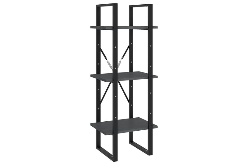 bogreol med 3 hylder 40x30x105 cm massivt fyrretræ grå - Grå - Opbevaring - Hylder & Reoler - Bogreol
