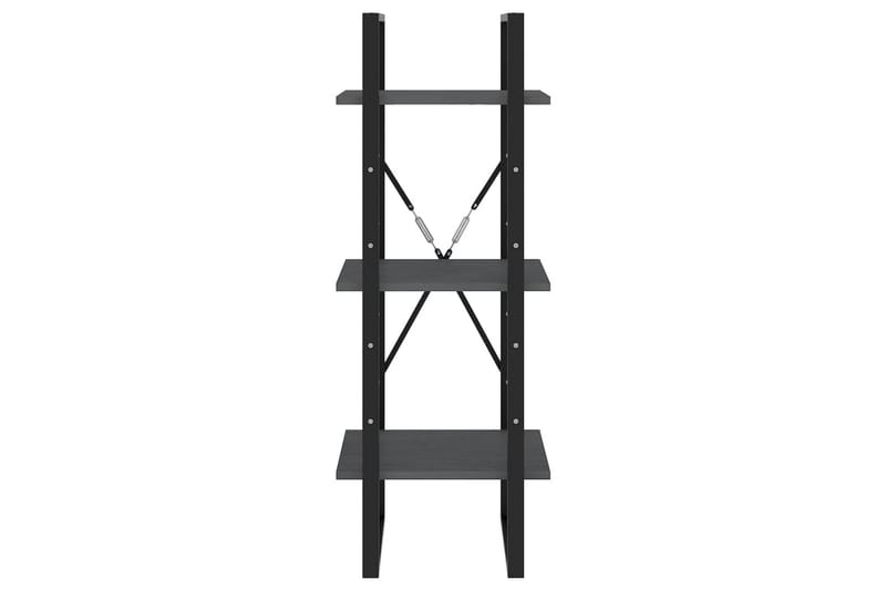 bogreol med 3 hylder 40x30x105 cm massivt fyrretræ grå - Grå - Opbevaring - Hylder & Reoler - Bogreol
