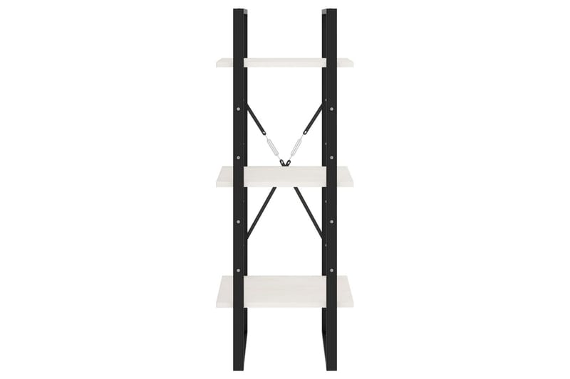 bogreol med 3 hylder 40x30x105 cm massivt fyrretræ hvid - Hvid - Opbevaring - Hylder & Reoler - Bogreol