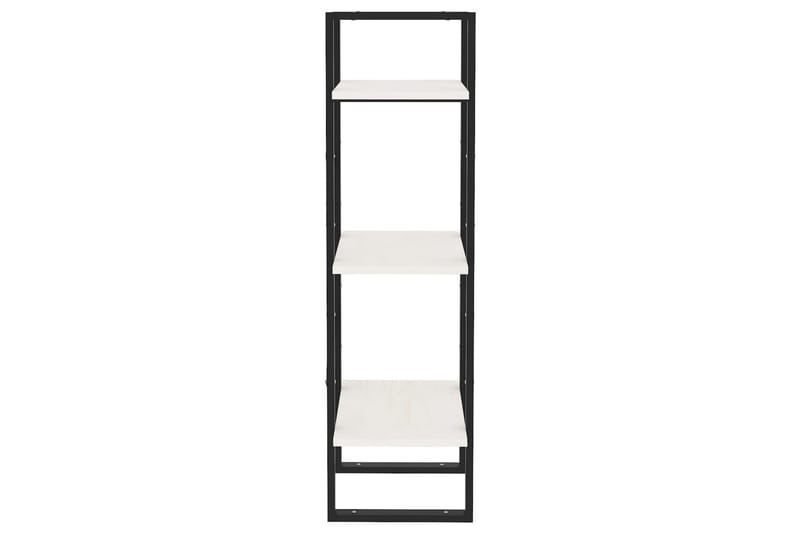bogreol med 3 hylder 40x30x105 cm massivt fyrretræ hvid - Hvid - Opbevaring - Hylder & Reoler - Bogreol