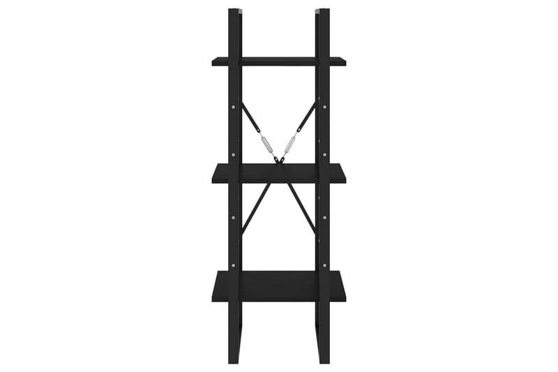 bogreol med 3 hylder 40x30x105 cm massivt fyrretræ sort - Sort - Opbevaring - Hylder & Reoler - Bogreol