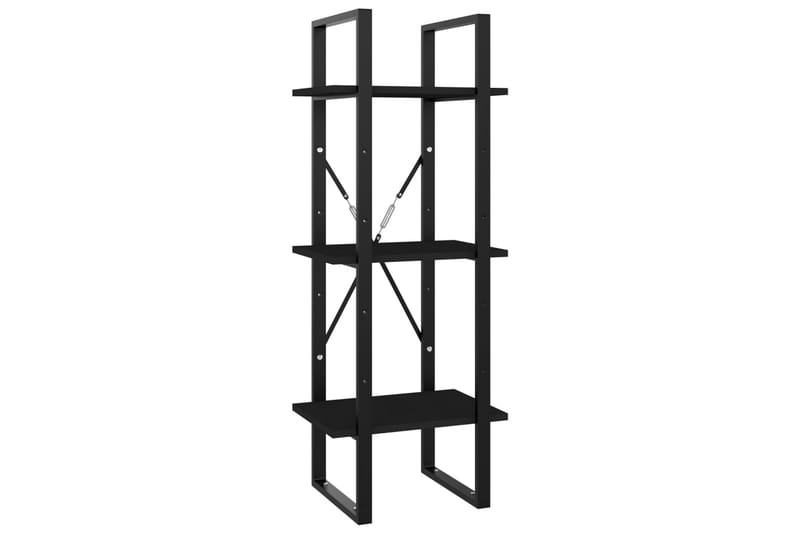 bogreol med 3 hylder 40x30x105 cm spånplade sort - Sort - Opbevaring - Hylder & Reoler - Bogreol