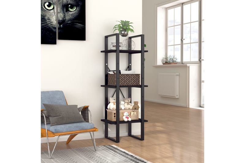 bogreol med 3 hylder 40x30x105 cm spånplade sort - Sort - Opbevaring - Hylder & Reoler - Bogreol