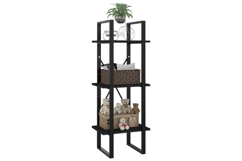 bogreol med 3 hylder 40x30x105 cm spånplade sort - Sort - Opbevaring - Hylder & Reoler - Bogreol