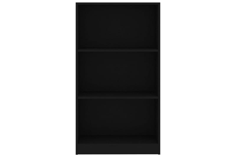 bogreol med 3 hylder 60 x 24 x 108 cm spånplade sort - Sort - Bogreol