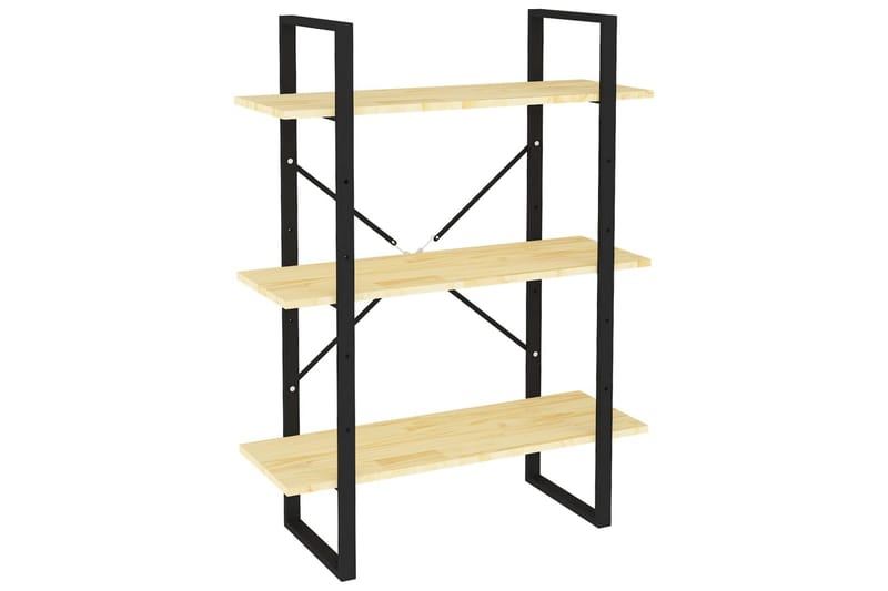 bogreol med 3 hylder 80x30x105 cm massivt fyrretræ - Brun - Opbevaring - Hylder & Reoler - Bogreol