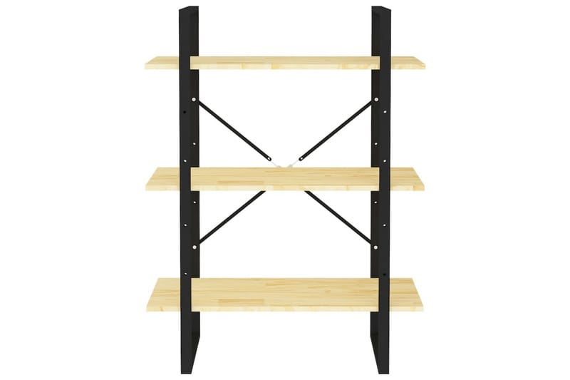 bogreol med 3 hylder 80x30x105 cm massivt fyrretræ - Brun - Opbevaring - Hylder & Reoler - Bogreol