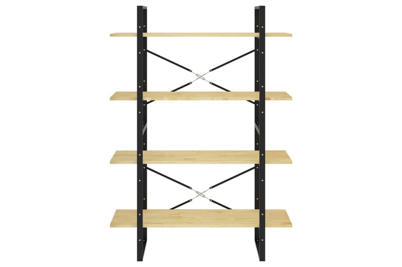 bogreol med 4 hylder 100x30x140 cm massivt fyrretræ - Brun - Opbevaring - Hylder & Reoler - Bogreol