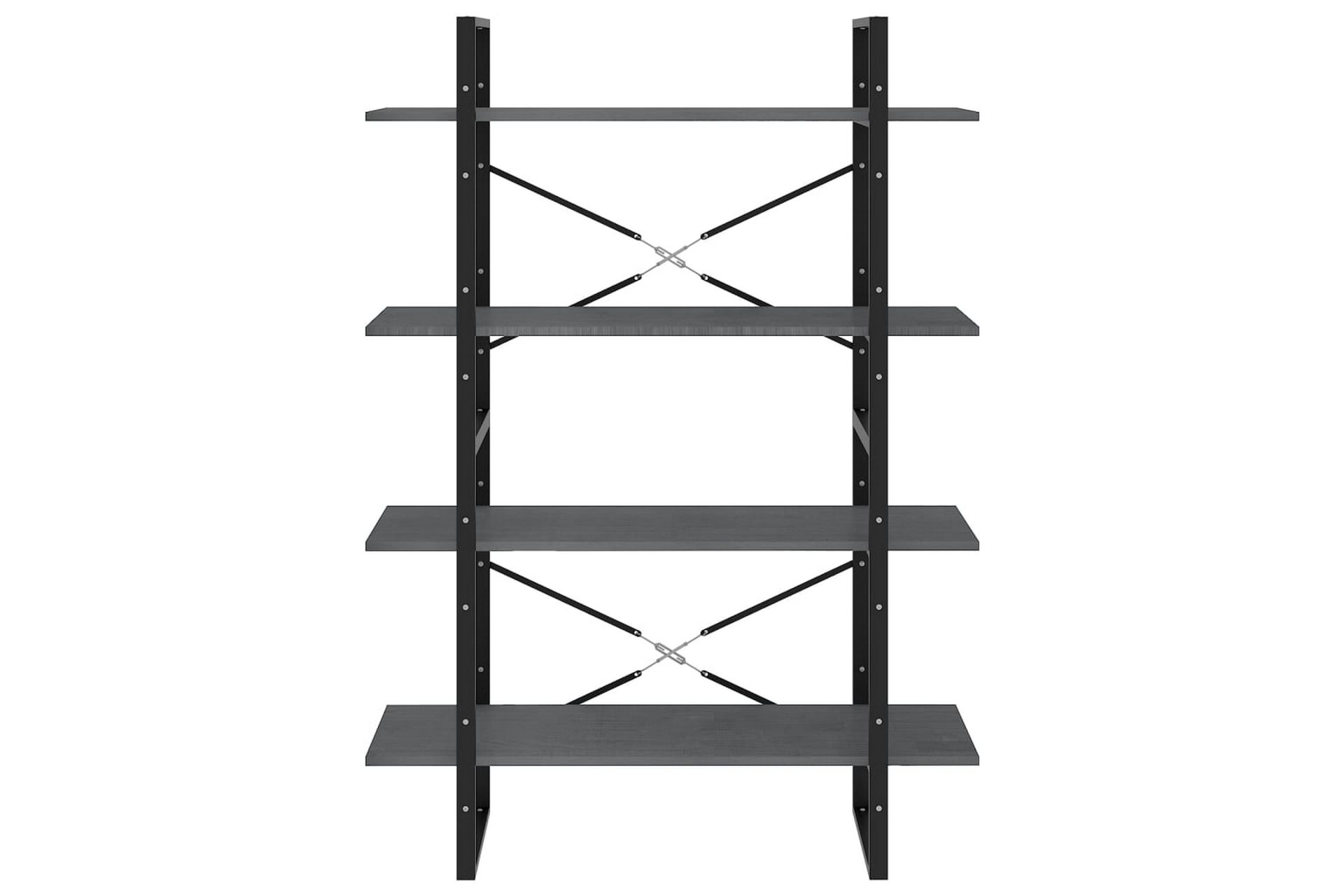 bogreol med 4 hylder 100x30x140 cm massivt fyrretræ grå - Grå - Opbevaring - Hylder & Reoler - Bogreol